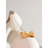 Harper Bow Pendant Necklace – Minimalist & Elegant Jewelry Gift | Huna Jewelry