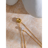 Coco Double Layer Necklace – Waterproof Cubic Zirconia Jewelry | Huna Jewelry