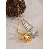 Bryony Flower Pearl Pendant Necklace – Tarnish-Free & Elegant | Huna Jewelry