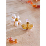 Gia Pearl Flower Stud Earrings – Timeless Chic Statement Jewelry | Huna Jewelry