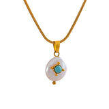 Victoria Pearl Charm Pendant Necklace – Sleek Waterproof Jewelry | Huna Jewelry