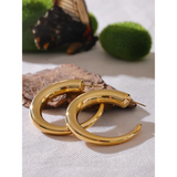 Tess C-Circle Earrings – Tarnish-Resistant, Modern & Elegant | Huna Jewelry