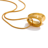 Lainey Sleek Necklace with Removable Round Geometric Pendant – Modern Jewelry | Huna Jewelry