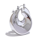 Ayessa Hoop Earrings – Round, Minimalist & Water Resistant Chic Style | Huna Jewelry