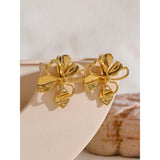 Mackenzie Flower Stud Earrings – Bold Double-Layer Floral Design | Huna Jewelry