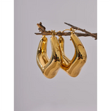 Gianna Chunky Hoop Earrings – Geometric Hollow Rust-Proof Design | Huna Jewelry
