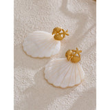 Gwen Shell Drop Earrings – Bold & Beach-Inspired Statement Jewelry | Huna Jewelry