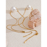 Elena Large Pearl Pendant Necklace – Elegant Minimalist Jewelry | Huna Jewelry