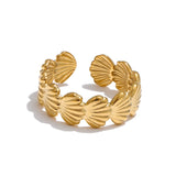 Shell Gold Ring – Ocean-Inspired Elegance | Huna Jewelry