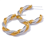 Haley Twista C Hoop Earrings – Modern & Bold Everyday Jewelry | Huna Jewelry