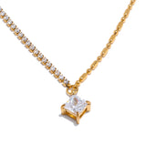 Eloise Cubic Zirconia Beaded Necklace – Waterproof & Sparkling Design | Huna Jewelry