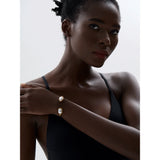 Yasmine Pearl Cuff Bracelet – Textured & Rust-Resistant Bangle | Huna Jewelry