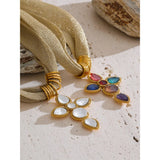 Natalie Cross Pendant Necklace – Shiny Glass Charm on Fabric Cord | Huna Jewelry