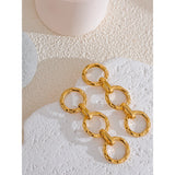 Indigo Circle Link Drop Earrings – Long, Lightweight & Waterproof | Huna Jewelry