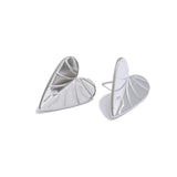 Maia Heart Leaf Stud Earrings – Minimalist & Hypoallergenic | Huna Jewelry