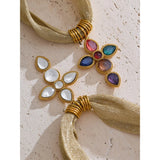 Natalie Cross Pendant Necklace – Shiny Glass Charm on Fabric Cord | Huna Jewelry