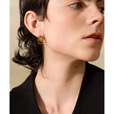 Frances Irregular Round Stud Earrings – Sparkling Geometric Jewelry | Huna Jewelry