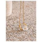 Luna Flower Pendant Necklace – Chic White Floral Jewelry for Women | Huna Jewelry