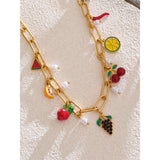 Adeline Fruit Charm Pendant Necklace – Playful Waterproof Jewelry | Huna Jewelry