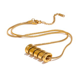 Yvaine Swirl Tube Pendant Necklace – 18K Gold, Water Resistant | Huna Jewelry