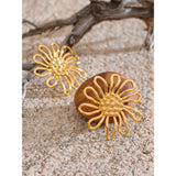 Collins Floral Stud Earrings – Bold, Waterproof & Hypoallergenic | Huna Jewelry