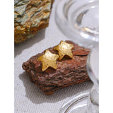 Henna Star Stud Earrings – Textured Vintage Style & Water Resistant | Huna Jewelry