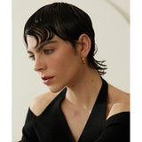 Lydia Geometric C Hoop Earrings – Minimalist Waterproof Design | Huna Jewelry