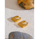 Lasso Geometric Hoop Earrings – Sleek Rectangle, Modern & Elegant | Huna Jewelry