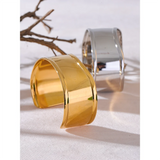 Yaffa Wide Cuff Bracelet – Open Bangle Waterproof Statement Jewelry | Huna Jewelry