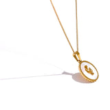 Gabriella Oval Shell Flower Pendant Necklace – Elegant Gold Jewelry | Huna Jewelry