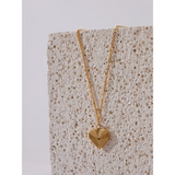 Nova Heart Stripe Pendant Necklace – Elegant Golden Waterproof Jewelry | Huna Jewelry