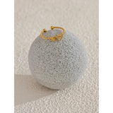 Adjustable Gold Ring with Stones – Versatile Elegance | Huna Jewelry