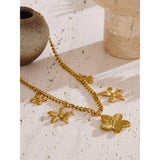 Ivy Flower Drop Charm Necklace – Elegant & Timeless Jewelry | Huna Jewelry