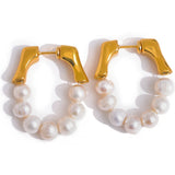 Tala Pearl Hoop Earrings – Timeless & Elegant Jewelry for Women | Huna Jewelry