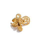 Annabelle Gold Butterfly Earrings & Cuff Ring – Elegant Jewelry Set | Huna Jewelry