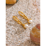 Karter Pearl Drop Earrings – Elegant Long-Hanging Simulated Pearls | Huna Jewelry
