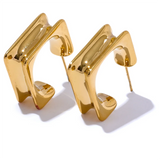 Desdemona Square Huggie Earrings – Modern Classic Style | Huna Jewelry