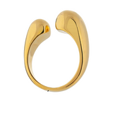 Saffron Geometric Cuff Ring – Glossy Minimalist Statement Jewelry | Huna Jewelry