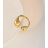 Saffron Geometric Cuff Ring – Glossy Minimalist Statement Jewelry | Huna Jewelry