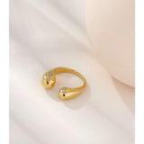 Saffron Geometric Cuff Ring – Glossy Minimalist Statement Jewelry | Huna Jewelry