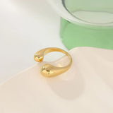 Saffron Geometric Cuff Ring – Glossy Minimalist Statement Jewelry | Huna Jewelry