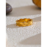 Sage Leaf Band Ring – Polished Minimalist Nature-Inspired Jewelry | Huna Jewelry