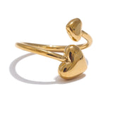 Sailor Heart Bypass Ring – Adjustable Waterproof Romantic Jewelry | Huna Jewelry