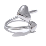Sailor Heart Bypass Ring – Adjustable Waterproof Romantic Jewelry | Huna Jewelry