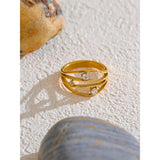 Samantha CZ Hollow Band Ring – Dainty Sparkling Stackable Jewelry | Huna Jewelry