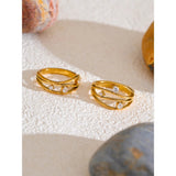 Samantha CZ Hollow Band Ring – Dainty Sparkling Stackable Jewelry | Huna Jewelry