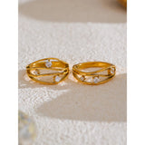 Samantha CZ Hollow Band Ring – Dainty Sparkling Stackable Jewelry | Huna Jewelry