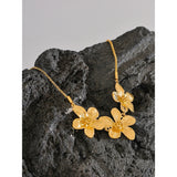 Sarah Flower Charm Necklace – Dainty Waterproof Floral Jewelry | Huna Jewelry