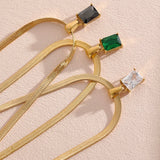 Sawyer Snake Chain Necklace – Square Cubic Zirconia Elegant Jewelry | Huna Jewelry