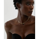 Sawyer Snake Chain Necklace – Square Cubic Zirconia Elegant Jewelry | Huna Jewelry